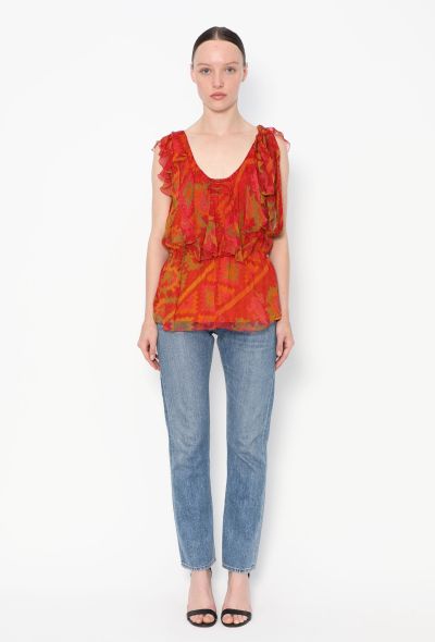Dior 2006 Ruffled Chiffon Top - 2 Dior 2006 Ruffled Chiffon Top - 2
