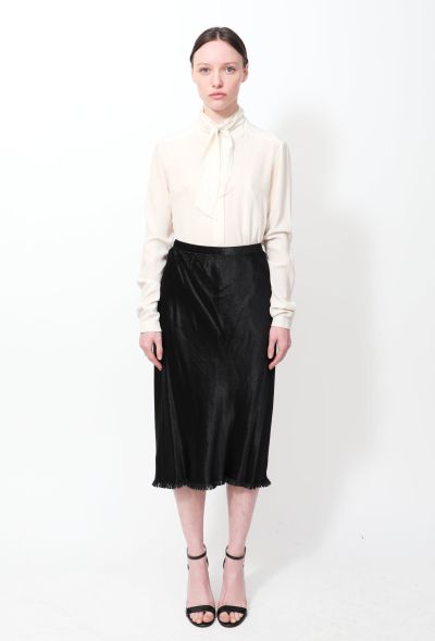                             Satin Frayed Slip Skirt - 1