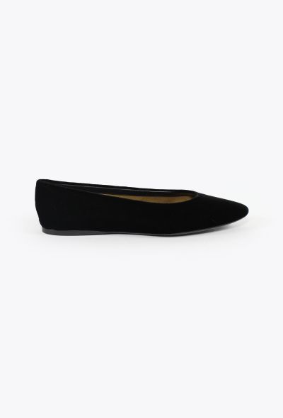 Saint Laurent 2024 Gio Velvet Ballet Flats - 1
