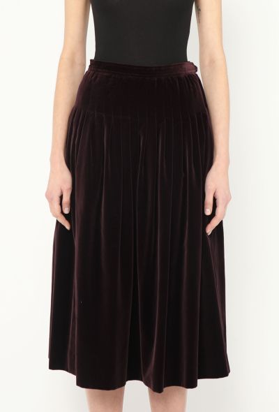 Saint Laurent '70s Pleated Velvet Skirt - 2