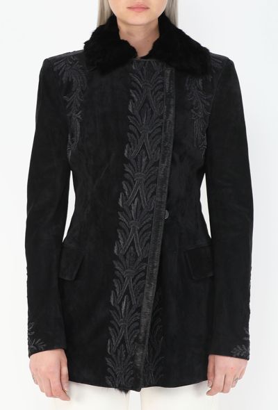 Saint Laurent Fur-Lined Embroidered Suede Coat, F/W 2001 - 1