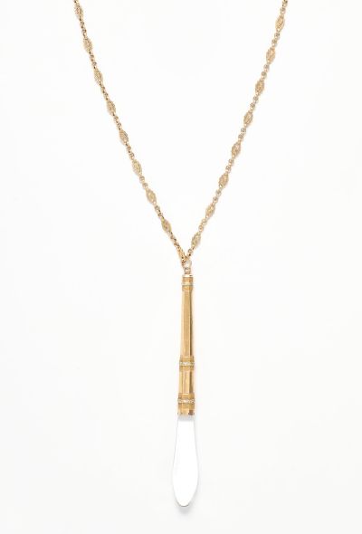 Vintage Fine Jewelry Antique 18k Yellow Gold & Glass Pendant Necklace - 2 Vintage Fine Jewelry Antique 18k Yellow Gold & Glass Pendant Necklace - 2