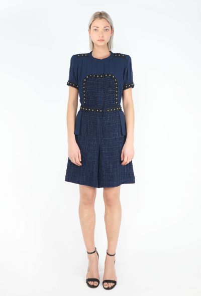 Chanel 2013 Pleated Stud Tweed Romper - 2