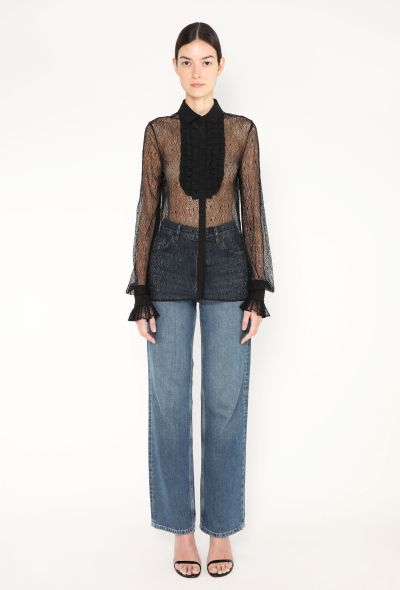 Saint Laurent 2013 Pleated Lace Blouse - 2 Saint Laurent 2013 Pleated Lace Blouse - 2