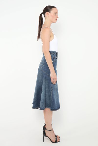 Alaïa 2019 Fluted Denim Skirt - 1