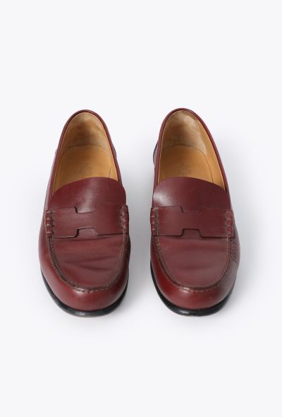 Hermès Burgundy Kennedy Loafers - 2