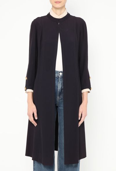 Chanel Haute Couture 1975 Bicolor Silk Emblem Coat - 2 Chanel Haute Couture 1975 Bicolor Silk Emblem Coat - 2