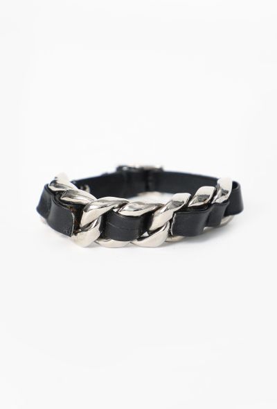 Chanel '90s Interwoven Chainlink & Leather Bracelet - 1