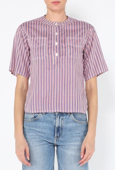Oscar De La Renta Striped Prairie Top, 1970s - 1