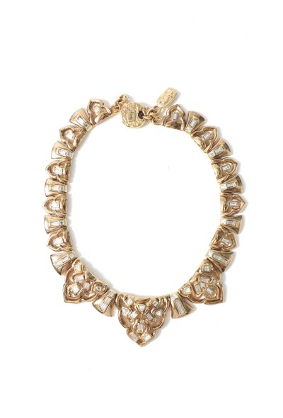                             Vintage Strass Embellished Collar Necklace - 1