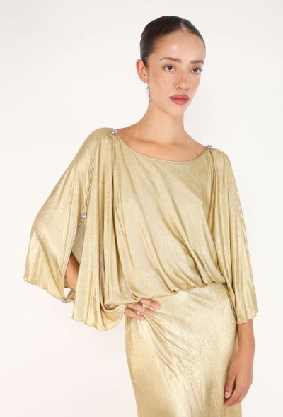 Gucci Metallic Lurex Capelet Gown, 2023 - 2