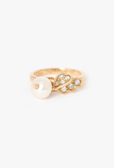 Dior 18k Yellow Gold, Pearl & Diamond Ring - 1 Dior 18k Yellow Gold, Pearl & Diamond Ring - 1