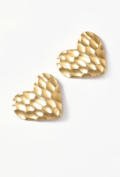 Saint Laurent Early '90s Goossens' Hammered Clip Earrings - 2 Saint Laurent Early '90s Goossens' Hammered Clip Earrings - 2