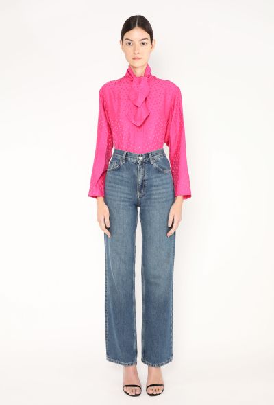 Saint Laurent Vintage Polka Dot Lavallière Blouse - 2 Saint Laurent Vintage Polka Dot Lavallière Blouse - 2