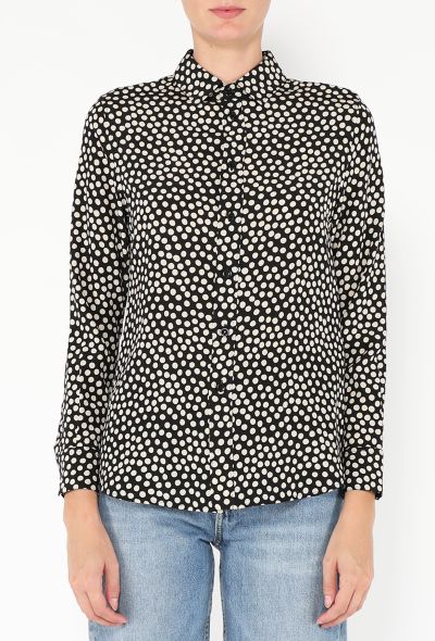 Saint Laurent 2021 Silk Polka Dot Blouse - 1