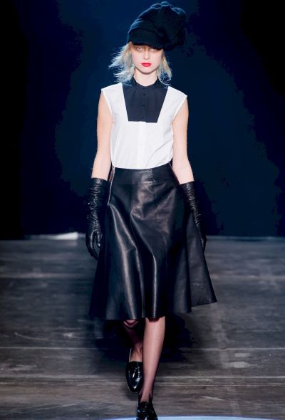                                         Band of Outsiders Leather Skirt-2