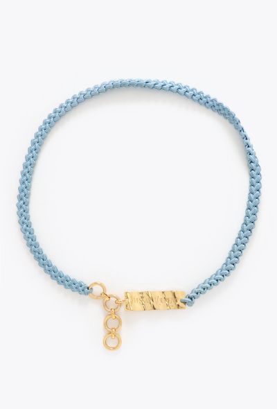 Saint Laurent 1993 Metallic Plaque Braided Belt - 1 Saint Laurent 1993 Metallic Plaque Braided Belt - 1