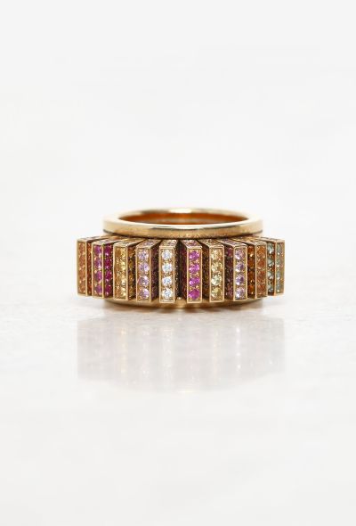 Cartier 18k Gold, Diamond & Sapphire Eventail Ring - 1