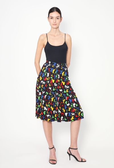 Saint Laurent S/S 1982 Pleated Zodiac Skirt - 1 Saint Laurent S/S 1982 Pleated Zodiac Skirt - 1