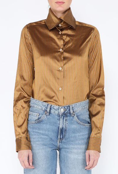 Romeo Gigli 2001 Striped Silk Blouse - 1