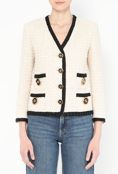 Gucci 2018 Tweed Emblem Jacket - 2