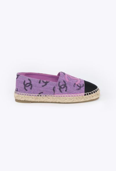 Chanel 2022 Denim Logo Espadrille Flats - 1