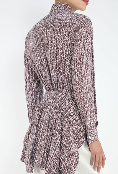 Alaïa Printed Peplum Cotton Shirt - 1