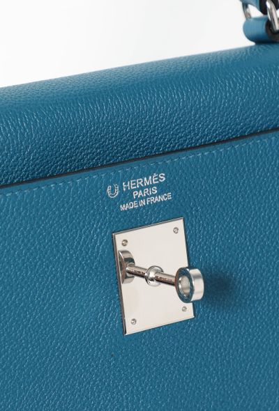 Hermès Bespoke Bleu Galice Evergrain Kelly Verso 35 - 2