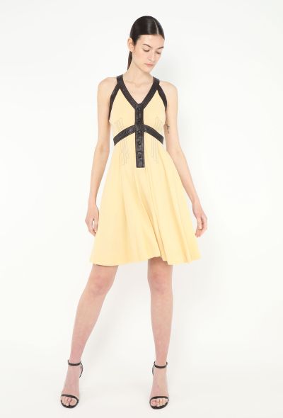 Louis Vuitton Stitched Leather Trim Dress - 1 Louis Vuitton Stitched Leather Trim Dress - 1