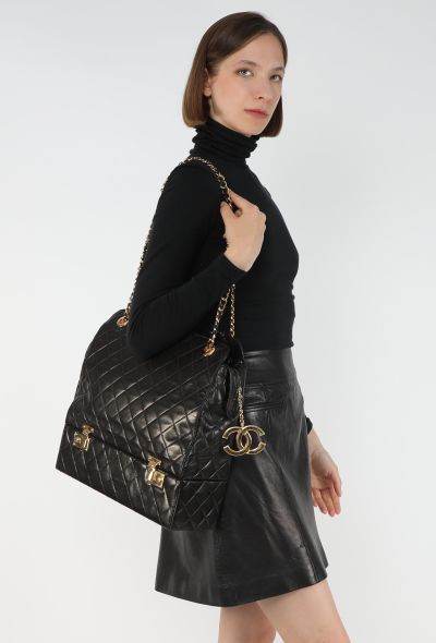 Chanel Vintage Quilted Vanity Case Tote Bag - 2
