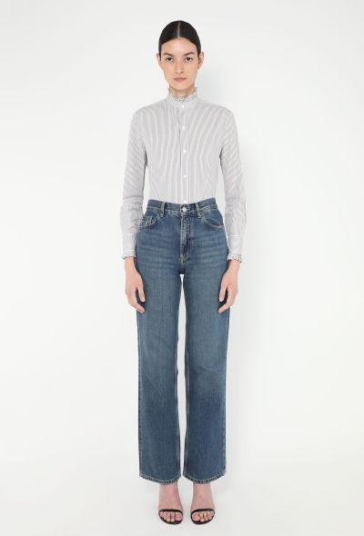 Céline 2019 Ruffled Pinstripe Shirt - 2 Céline 2019 Ruffled Pinstripe Shirt - 2