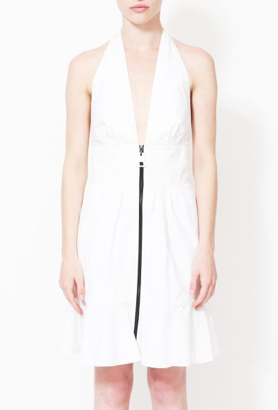                             2014 Contrast Zip Halter Dress - 2