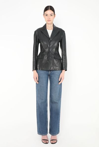 Alaïa Collector 1987 Cinched Leather Blazer - 2 Alaïa Collector 1987 Cinched Leather Blazer - 2