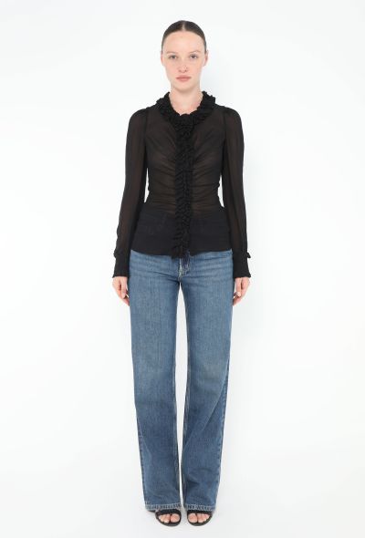 Prada Early 2000s Cinched Ruffle Blouse - 2