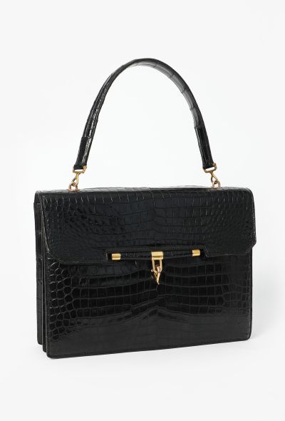 Hermès Vintage Black Porosus Palonnier Bag - 2