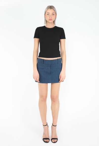 Balenciaga S/S 2001 Pinstripe Denim Skirt - 1