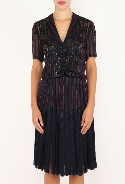 Hand-Embroidered Silk Dress, 1970s - 2