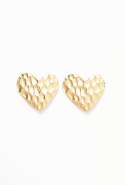                                         Hammered Heart Clip-on Earrings-1