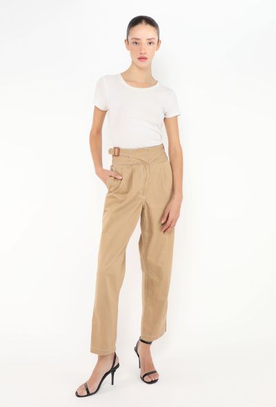 Loewe 2022 Buckled Cotton Trousers - 1