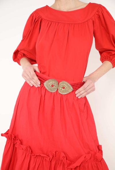 Saint Laurent F/W 1978 Gilded Cabochon Cord Belt - 1 Saint Laurent F/W 1978 Gilded Cabochon Cord Belt - 1