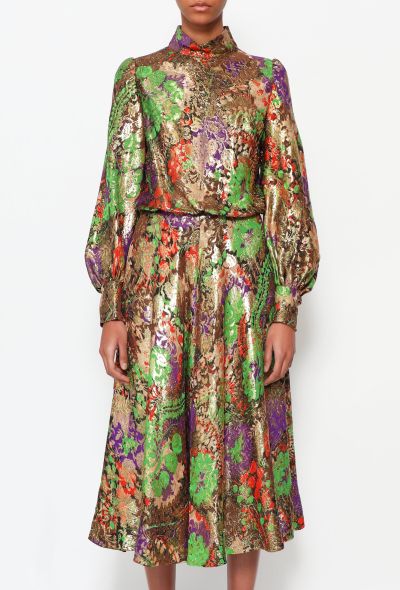                                         EXQUISITE &#039;70s Brocade Silk Dress-2