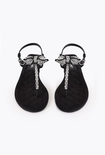 Chanel 2023 Quilted Embellished Bow Sandals - 1 Chanel 2023 Quilted Embellished Bow Sandals - 1