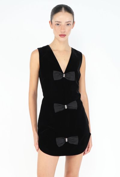 Saint Laurent 2018 Velvet Bow Babydoll Dress - 1