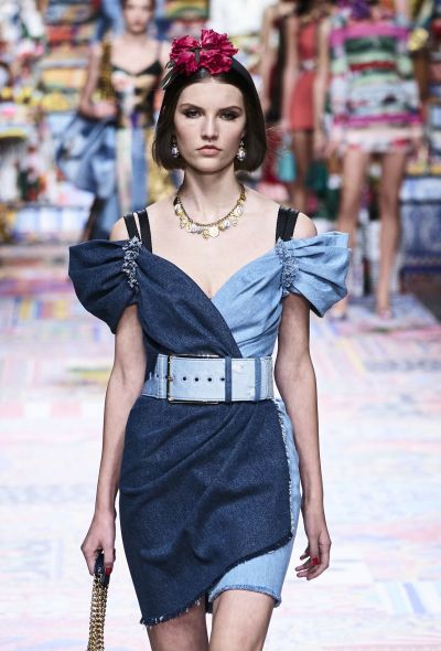 Dolce & Gabbana S/S 2021 Ruched Denim Dress - 2