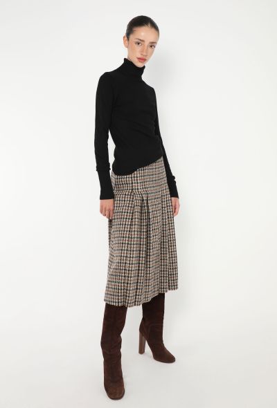 Céline F/W 2019 Houndstooth Pleated Skirt - 1