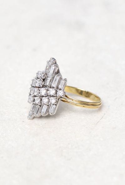 Vintage & Antique 18k Gold & 3 Carats Diamond Ring - 2 Vintage & Antique 18k Gold & 3 Carats Diamond Ring - 2