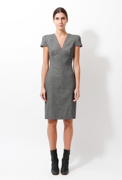                             Fitted Tweed Dress - 1