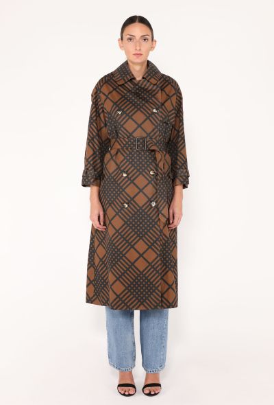 Saint Laurent Rare F/W 1985 Checkered Trench Coat - 1 Saint Laurent Rare F/W 1985 Checkered Trench Coat - 1