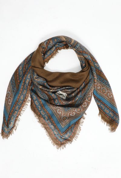                             '70s Frayed Russian Paisley Scarf - 2