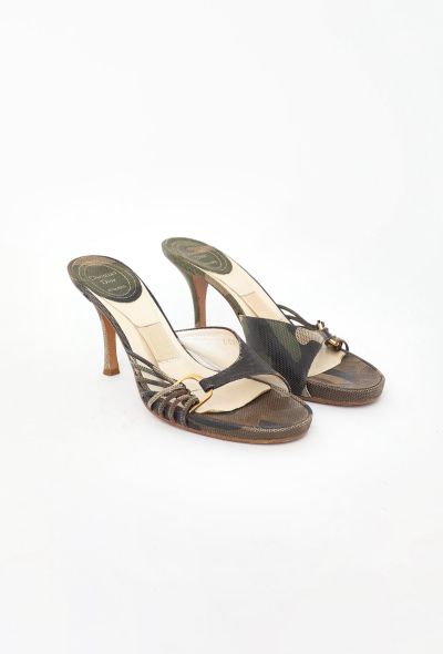 Christian Dior Iconic S/S 2001 Camouflage Mules - 1 Christian Dior Iconic S/S 2001 Camouflage Mules - 1